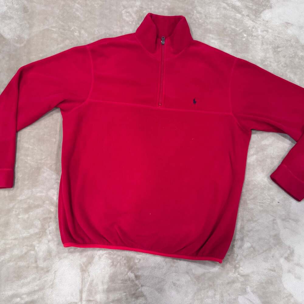 Polo Ralph Lauren Red Quarter-Zip Pullover Sweater